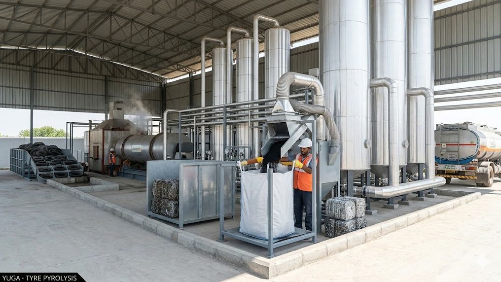 Tyre pyrolysis plant - process detail with engineer