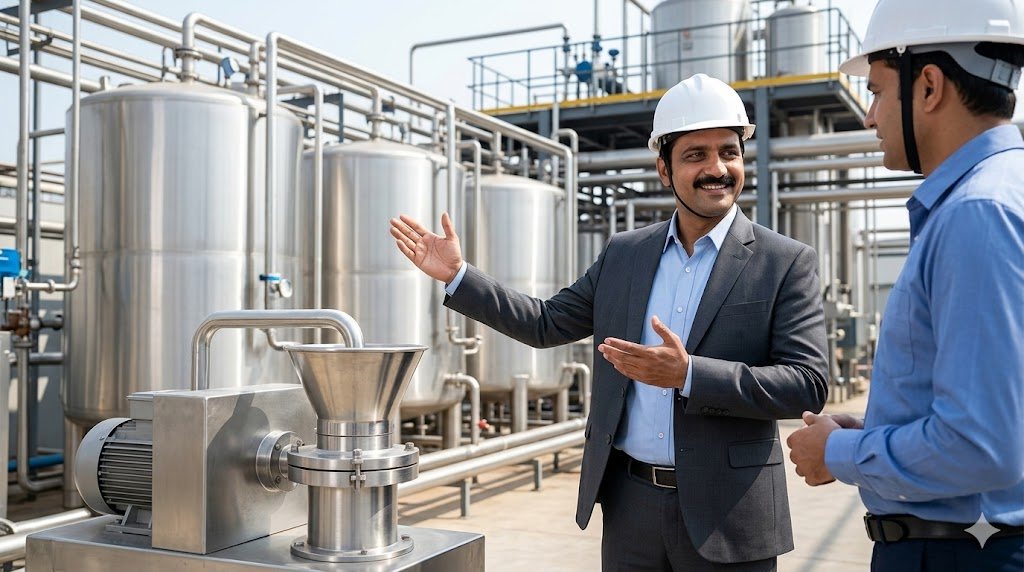 YUGA founder Prince Shah at a bitumen emulsion plant